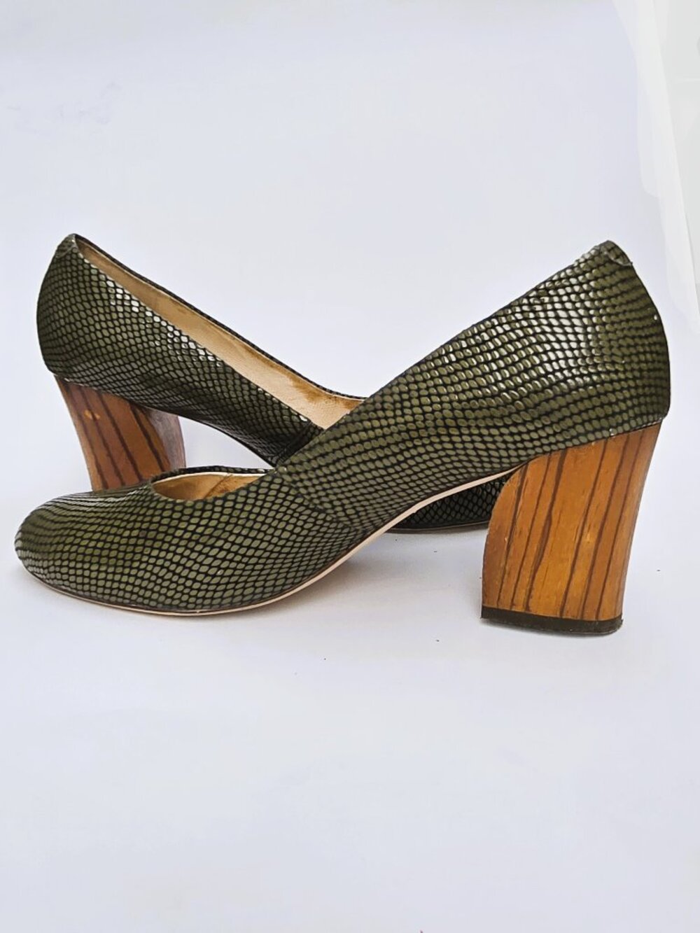 Sergey Klimov Reptile Print Block Heel Pumps EU 41